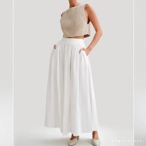 Meshki Clarence Linen A-Line Maxi Skirt